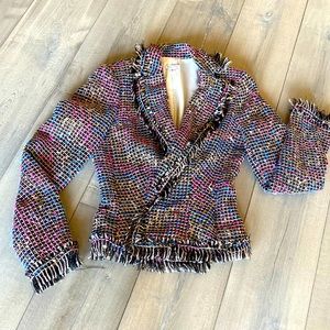 Fringe detail blazer